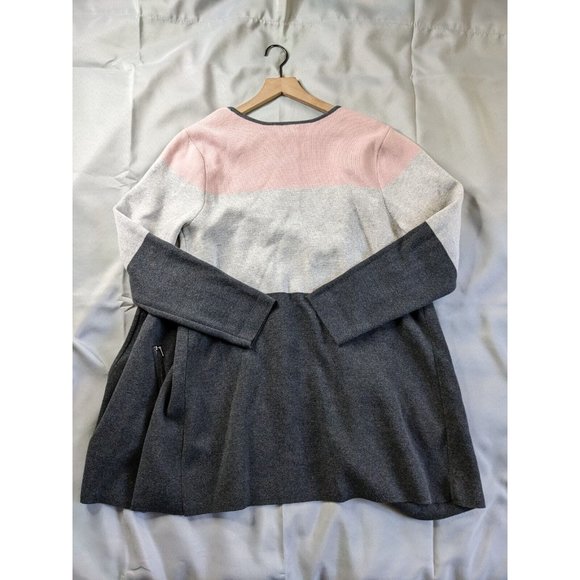 Charter Club Sweater Pink Gray Open Long Sleeve Casual Cotton Womens Size L - Picture 2 of 8